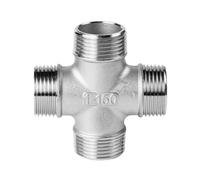 AZSHIW Compatible con acero inoxidable SS304 1/8" 1/4" 3/8" 1/2" 3/4" 1" 1-1/4" 1-1/2" F+M BSP Accesorio de tubería rosca Conector cruzado igual 4 vías(WHITE,OTHER_1")