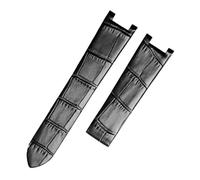 AZSHIW Compatible con Cartier PASHA W3108/HPI004 correa de reloj for mujer pulsera de cuero interfaz especial 20 * 12mm(Black without buckle)