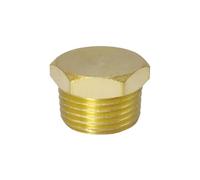 AZSHIW Compatible con cobre 1/8 "1/4" 3/8 "1/2" 3/4 "macho rosca hembra tubo de latón cabeza hexagonal tapa conector adaptador acoplador(Male Plug,3/8")
