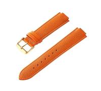 AZSHIW Compatible con correa de cuero Correa de reloj convexa Compatible con hombres y mujeres se reemplaza por globo azul Cartier 16-8 mm 18-11 mm 20-12 mm 22-14 mm(Orange gold buckle,18x11)