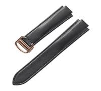 AZSHIW Compatible con correa de cuero de 8x14, 9x16, 11x18, 12x20, 14x22 mm, repuesto de correa Cartier, globo azul, hebilla plegable convexa, accesorios for reloj(Black Rose Buckle,14X22mm)