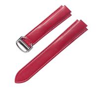 AZSHIW Compatible con correa de cuero de 8x14, 9x16, 11x18, 12x20, 14x22 mm, repuesto de correa Cartier, globo azul, hebilla plegable convexa, accesorios for reloj(Red,10X18mm)