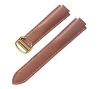 AZSHIW Compatible con correa de cuero de 8x14, 9x16, 11x18, 12x20, 14x22 mm, repuesto de correa Cartier, globo azul, hebilla plegable convexa, accesorios for reloj(Brown Gold Buckle,8X16mm)