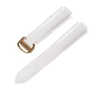 AZSHIW Compatible con correa de cuero de 8x14, 9x16, 11x18, 12x20, 14x22 mm, repuesto de correa Cartier, globo azul, hebilla plegable convexa, accesorios for reloj(White Gold Buckle,8X14mm)