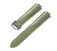 AZSHIW Compatible con correa de cuero de 8x14, 9x16, 11x18, 12x20, 14x22 mm, repuesto de correa Cartier, globo azul, hebilla plegable convexa, accesorios for reloj(Olive green,8X16mm)
