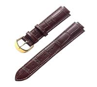 AZSHIW Compatible con correa de cuero de repuesto Cartier globo azul Hebilla elevada for hombre y mujer 14X8 16X9 18X11 20X12 Accesorios de correa(Brown Gold Buckle,22X14mm)