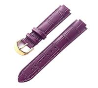 AZSHIW Compatible con correa de cuero de repuesto Cartier globo azul Hebilla elevada for hombre y mujer 14X8 16X9 18X11 20X12 Accesorios de correa(Purple Gold Buckle,16X9mm)
