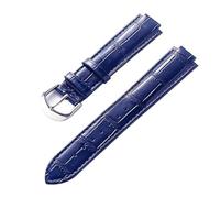 AZSHIW Compatible con correa de cuero de repuesto Cartier globo azul Hebilla elevada for hombre y mujer 14X8 16X9 18X11 20X12 Accesorios de correa(Deep blue,20X12mm)