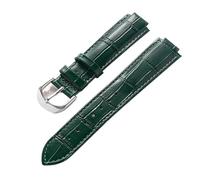 AZSHIW Compatible con correa de cuero de repuesto Cartier globo azul Hebilla elevada for hombre y mujer 14X8 16X9 18X11 20X12 Accesorios de correa(Green,18X11mm)