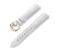 AZSHIW Compatible con correa de cuero de repuesto Cartier globo azul Hebilla elevada for hombre y mujer 14X8 16X9 18X11 20X12 Accesorios de correa(White Rose Buckle,18X10mm)