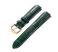 AZSHIW Compatible con correa de cuero de repuesto Cartier globo azul Hebilla elevada for hombre y mujer 14X8 16X9 18X11 20X12 Accesorios de correa(Green gold buckle,20X12mm)