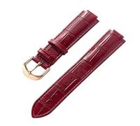 AZSHIW Compatible con correa de cuero de repuesto Cartier globo azul Hebilla elevada for hombre y mujer 14X8 16X9 18X11 20X12 Accesorios de correa(Red rose buckle,18X11mm)