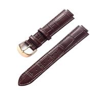 AZSHIW Compatible con correa de cuero de repuesto Cartier globo azul Hebilla elevada for hombre y mujer 14X8 16X9 18X11 20X12 Accesorios de correa(Brown Rose Buckle,18X10mm)