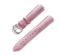 AZSHIW Compatible con correa de cuero de repuesto Cartier globo azul Hebilla elevada for hombre y mujer 14X8 16X9 18X11 20X12 Accesorios de correa(Pink,14X8mm)