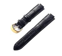 AZSHIW Compatible con correa de cuero de repuesto Cartier globo azul Hebilla elevada for hombre y mujer 14X8 16X9 18X11 20X12 Accesorios de correa(Black gold buckle,16X8mm)