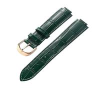 AZSHIW Compatible con correa de cuero de repuesto Cartier globo azul Hebilla elevada for hombre y mujer 14X8 16X9 18X11 20X12 Accesorios de correa(Green rose buckle,18X10mm)