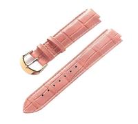 AZSHIW Compatible con correa de cuero de repuesto Cartier globo azul Hebilla elevada for hombre y mujer 14X8 16X9 18X11 20X12 Accesorios de correa(Peach pink rose,18X11mm)