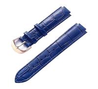 AZSHIW Compatible con correa de cuero de repuesto Cartier globo azul Hebilla elevada for hombre y mujer 14X8 16X9 18X11 20X12 Accesorios de correa(Blue rose buckle,18X11mm)