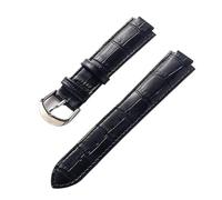AZSHIW Compatible con correa de cuero de repuesto Cartier globo azul Hebilla elevada for hombre y mujer 14X8 16X9 18X11 20X12 Accesorios de correa(Black,16X8mm)