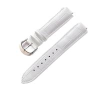 AZSHIW Compatible con correa de cuero de repuesto Cartier globo azul Hebilla elevada for hombre y mujer 14X8 16X9 18X11 20X12 Accesorios de correa(White,14X8mm)