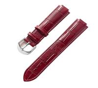 AZSHIW Compatible con correa de cuero de repuesto Cartier globo azul Hebilla elevada for hombre y mujer 14X8 16X9 18X11 20X12 Accesorios de correa(Red,18X11mm)