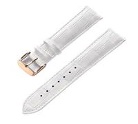 AZSHIW Compatible con correa de cuero de repuesto for hombre y mujer Cartier London Solo Key, cierre plegable de 17/18/20/22 mm, accesorios for correa de reloj de cuero.(White Rose Buckle,19)