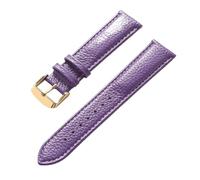 AZSHIW Compatible con correa de cuero Patrón de lichi Cuero suave Hombres Damas Hebilla Elefante Gris Verde oliva Correa azul Accesorios de 20 mm(Violet Gold,19mm)