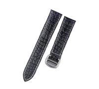 AZSHIW Compatible con correa de reloj 16 17 18 20 22 mm Compatible con accesorios Cartier London Solo for hombres y mujeres(Black white line,18)