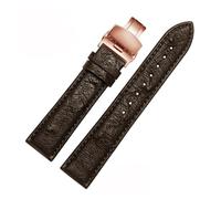 AZSHIW Compatible con correa de reloj de 18 mm, 20 mm, 21 mm, 22 mm, correa de cuero de avestruz, universal, compatible con correa de reloj Tissot Omega Plum, negro y verde(Brown-rose gold B,21mm)