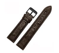 AZSHIW Compatible con correa de reloj de 18 mm, 20 mm, 21 mm, 22 mm, correa de cuero de avestruz, universal, compatible con correa de reloj Tissot Omega Plum, negro y verde(Brown-black A,20mm)