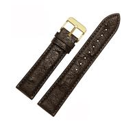 AZSHIW Compatible con correa de reloj de 18 mm, 20 mm, 21 mm, 22 mm, correa de cuero de avestruz, universal, compatible con correa de reloj Tissot Omega Plum, negro y verde(Brown-gold A,22mm)