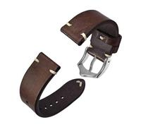 AZSHIW Compatible con correa de reloj de cuero de estilo retro Correa de reloj de 18 mm 20 mm 22 mm Compatible con hombres Adecuado Compatible con relojes tradicionales(Coffee Brown,20mm)