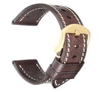 AZSHIW Compatible con correa de reloj de cuero retro 18 mm 20 mm 22 mm 24 mm Correa de reloj Correa de reloj de piel de vaca negra y marrón Compatible con cinturón Samsung Huawei(Coffee G,23mm)