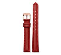 AZSHIW Compatible con correa de reloj lisa de piel de vaca de 14 mm, 16 mm, 18 mm, 20 mm, compatible con correa de reloj Casio Fossil Citizen DW, pulsera for mujer, azul cielo, rosa y marrón(Red rose