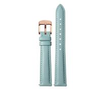 AZSHIW Compatible con correa de reloj lisa de piel de vaca de 14 mm, 16 mm, 18 mm, 20 mm, compatible con correa de reloj Casio Fossil Citizen DW, pulsera for mujer, azul cielo, rosa y marrón(Light blu