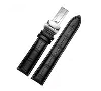 AZSHIW Compatible con correas de cuero de 20 mm y 22 mm for Casio BEM-501, 506 y 307 de la serie EDIFICE. Compatible con correas de reloj EFB-530 y MTP-1303, color negro y marrón.(Black -silver B,20mm