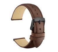 AZSHIW Compatible con correas de reloj de cuero 14mm 15mm 16mm 17mm 18mm 19mm 20mm 21mm 22mm 23mm 24mm Correa de reloj inteligente Hebilla negra(Dark Brown,14mm)