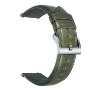 AZSHIW Compatible con correas de reloj de cuero, correas de muñeca de cuero de vaca HORWEEN hechas a mano de liberación rápida, 18mm, 19mm, 20mm, 21mm y 22mm(HB134GRN,19mm)