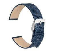 AZSHIW Compatible con correas de reloj de cuero de 12 mm, 14 mm, 16 mm, 18 mm, 20 mm, elegante y delgada correa de repuesto Compatible con mujeres(Blue-Silver Buckle,18mm)