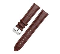 AZSHIW Compatible con correas de reloj de cuero negro de 12 mm, 14 mm, 15 mm, 16 mm, 18 mm, 19 mm, 20 mm, 21 mm, 22 mm y 24 mm.(Brown silver,13mm)