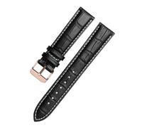 AZSHIW Compatible con correas de reloj de cuero negro de 12 mm, 14 mm, 15 mm, 16 mm, 18 mm, 19 mm, 20 mm, 21 mm, 22 mm y 24 mm.(BlackXwhiterosegold,13mm)