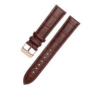 AZSHIW Compatible con correas de reloj de cuero negro de 12 mm, 14 mm, 15 mm, 16 mm, 18 mm, 19 mm, 20 mm, 21 mm, 22 mm y 24 mm.(Brown rose gold,13mm)
