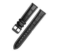 AZSHIW Compatible con correas de reloj de cuero negro de 12 mm, 14 mm, 15 mm, 16 mm, 18 mm, 19 mm, 20 mm, 21 mm, 22 mm y 24 mm.(BlackXwhite black,13mm)