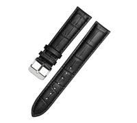 AZSHIW Compatible con correas de reloj de cuero negro de 12 mm, 14 mm, 15 mm, 16 mm, 18 mm, 19 mm, 20 mm, 21 mm, 22 mm y 24 mm.(Black silver,13mm)