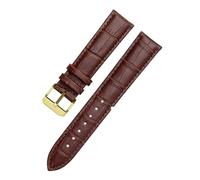 AZSHIW Compatible con correas de reloj de cuero negro de 12 mm, 14 mm, 15 mm, 16 mm, 18 mm, 19 mm, 20 mm, 21 mm, 22 mm y 24 mm.(Brown gold,13mm)