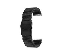 AZSHIW Compatible con correas de reloj de malla milanesa de acero inoxidable Dive Shark de 20 mm y 22 mm. Compatible con Armani AR2447. Compatible con pulsera Casio EFR-303.(G19-09 black,22mm width)