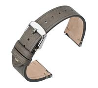 AZSHIW Compatible con correas de reloj delgadas de cuero encerado, correas de reloj de liberación rápida de 18mm, 20mm, 22mm, Compatible con pulsera de cuero for mujer(Grey-Silver Buckle,20mm)
