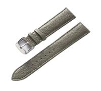 AZSHIW Compatible con cuero Patrón de litchi Correa de cuero suave Hebilla de alfiler for mujer for hombre Elefante Gris Albaricoque Púrpura Accesorios for correa de reloj(Elephant Grey,18mm)