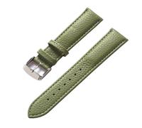 AZSHIW Compatible con cuero Patrón de litchi Correa de cuero suave Hebilla de alfiler for mujer for hombre Elefante Gris Albaricoque Púrpura Accesorios for correa de reloj(Olive green,13mm)
