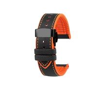 AZSHIW Compatible con el reloj Citizen Blue Angel Radio Wave for hombre, serie AT802054L, 802003L, JY8078, correas de lona, nailon y caucho.(C-Black orange-B,22mm)